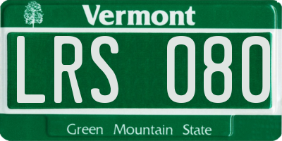 VT license plate LRS080