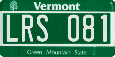 VT license plate LRS081