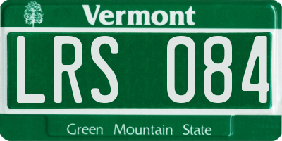 VT license plate LRS084