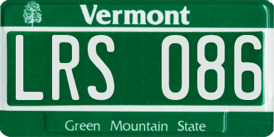VT license plate LRS086