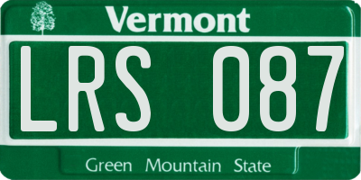 VT license plate LRS087