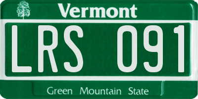 VT license plate LRS091