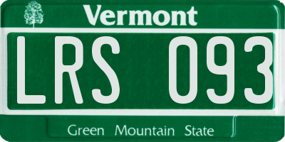 VT license plate LRS093