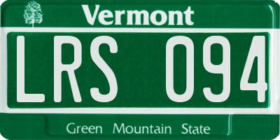 VT license plate LRS094