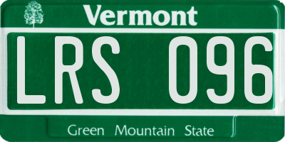 VT license plate LRS096