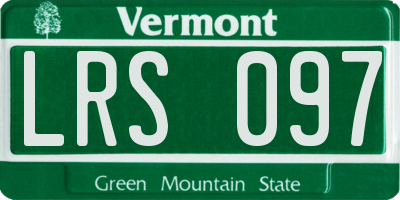 VT license plate LRS097