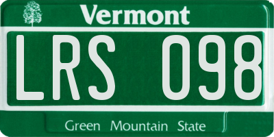 VT license plate LRS098
