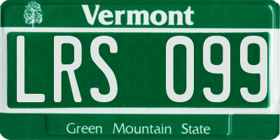 VT license plate LRS099