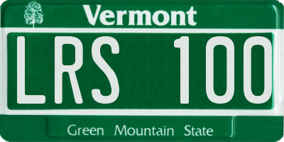 VT license plate LRS100