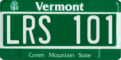 VT license plate LRS101