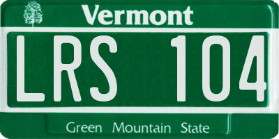 VT license plate LRS104