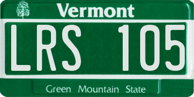 VT license plate LRS105