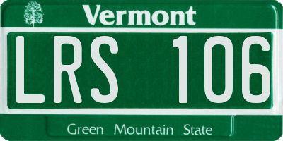 VT license plate LRS106