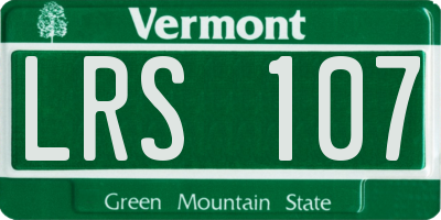 VT license plate LRS107