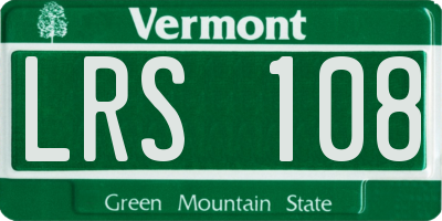 VT license plate LRS108