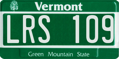 VT license plate LRS109