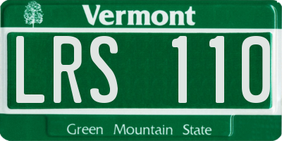 VT license plate LRS110