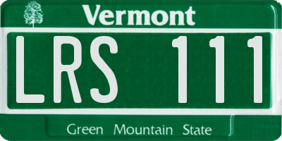 VT license plate LRS111