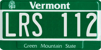 VT license plate LRS112
