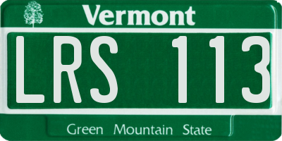 VT license plate LRS113