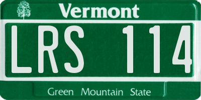 VT license plate LRS114
