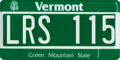 VT license plate LRS115