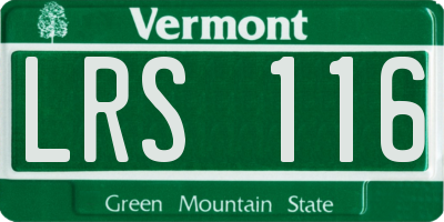 VT license plate LRS116
