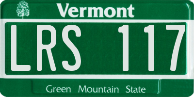 VT license plate LRS117