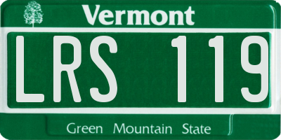 VT license plate LRS119