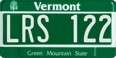 VT license plate LRS122