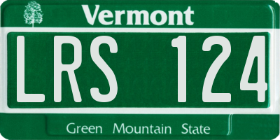 VT license plate LRS124