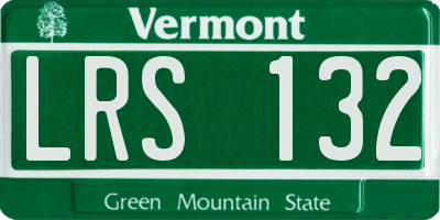 VT license plate LRS132