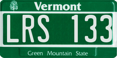 VT license plate LRS133