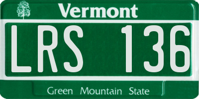 VT license plate LRS136