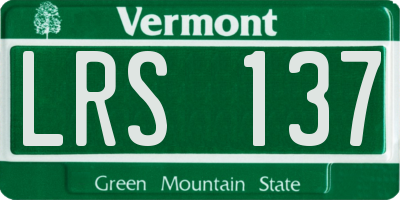 VT license plate LRS137