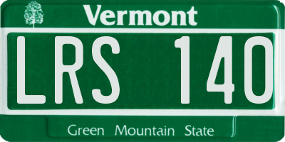 VT license plate LRS140