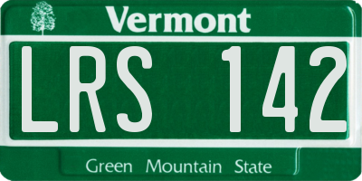 VT license plate LRS142