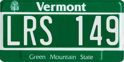 VT license plate LRS149