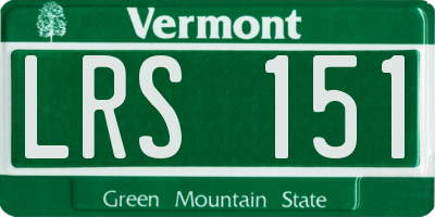 VT license plate LRS151