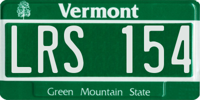 VT license plate LRS154
