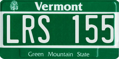 VT license plate LRS155