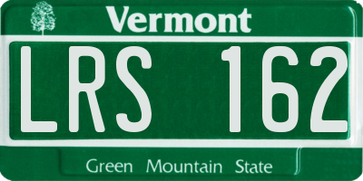 VT license plate LRS162