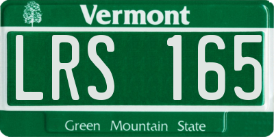 VT license plate LRS165