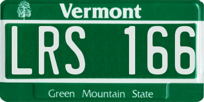 VT license plate LRS166