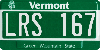 VT license plate LRS167