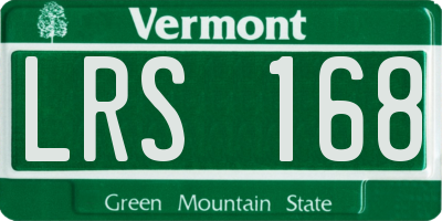 VT license plate LRS168