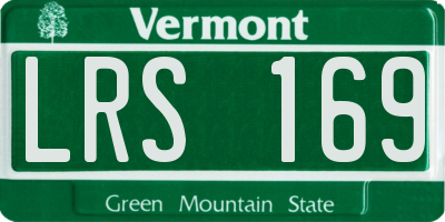 VT license plate LRS169