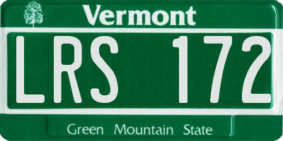 VT license plate LRS172