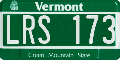VT license plate LRS173