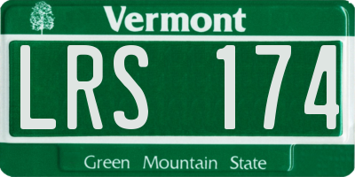VT license plate LRS174